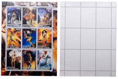 купить Кот-д'Ивуар набор марок квартблок "Джулия Белл. Комиксы. Персонажи" 2003