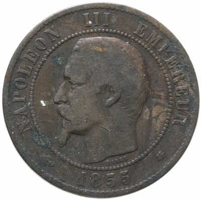 купить Франция 10 сантимов 1855 (ВВ)