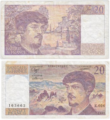 купить Франция 20 франков 1989 года (Pick 151)