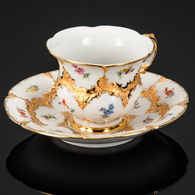 купить Чайная пара, фарфор, роспись, золочение, Meissen (Мейсенский фарфор), Германия, 1950-1970 гг.
