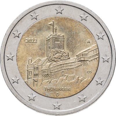 купить Германия 2 евро 2022 A "Тюрингия - Вартбург"