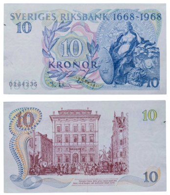 купить Швеция 10 крон 1968