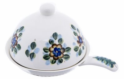Купить Блинница с крышкой, фаянс, роспись, Семикаракорская керамика,  Россия 2000-2020 гг.