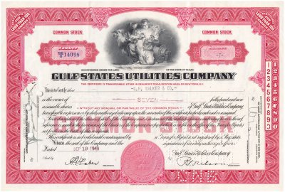 купить Акция США GULF STATES UTILITIES COMPANY 1948- 1953 гг.
