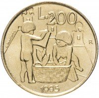 Купить Сан-Марино 200 лир 1995 "Дети"