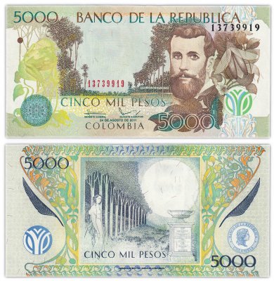 купить Колумбия 5000 песо 2011 (Pick 452n)