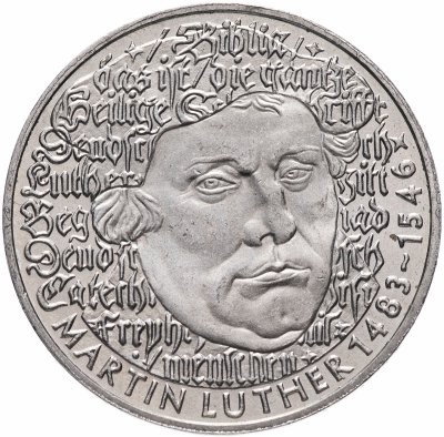 купить Германия (ФРГ) 5 марок 1983 "500 лет со дня рождения Мартина Лютера"