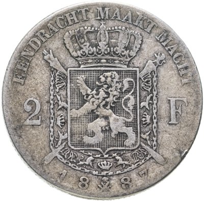 купить Бельгия 2 франка 1887