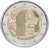 Купить Словакия 2 евро 2018 "25 лет Словацкой Республике"
