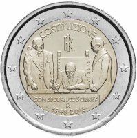 Купить Италия 2 евро 2018 "70 лет Конституции Итальянской республики"