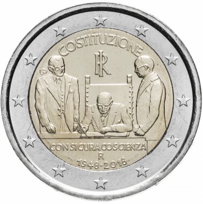 купить Италия 2 евро 2018 "70 лет Конституции Итальянской республики"