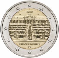 Купить Германия 2 евро 2020 A "Дворец Сан-Суси в Потсдаме"