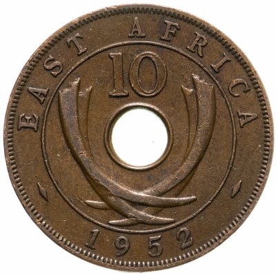 купить Британская Восточная Африка 10 центов (cents) 1952
