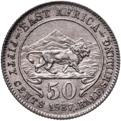 купить Британская Восточная Африка 50 центов (cents) 1937