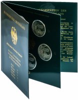 Купить Германия набор из 5 монет 10 марок 2000 "10 лет объединения Германии" в буклете