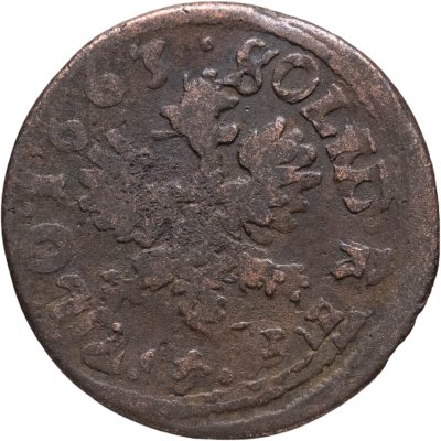 купить Речь Посполитая 1 солид 1663 Ян II Казимир - герб Польши на реверсе