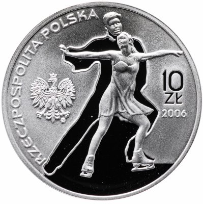 купить Польша 10 злотых (zlotych) 2006 Proof "XX зимние Олимпийские игры 2006 года в Турине - Фигурное катание"