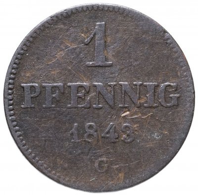 купить Германия, Саксония 1 пфенниг 1843