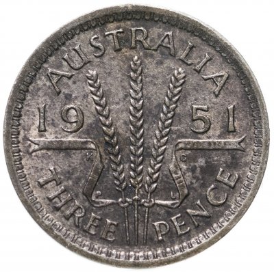 купить Австралия 3 пенса (pence) 1951