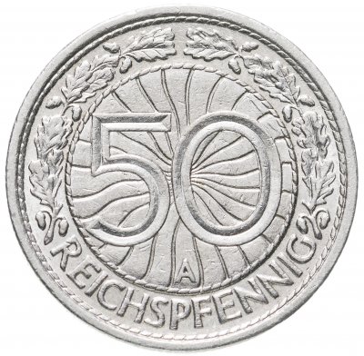 купить Германия 50 рейхспфеннигов (reichspfennig) 1935 A знак монетного двора "A" — Берлин