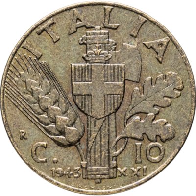 купить Италия 10 чентезимо (centesimi) 1943