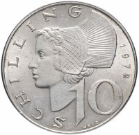 Купить Австрия 10 шиллингов (shillings) 1972