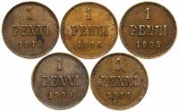 Купить Набор из 5 монет 1 пенни 1900-1916