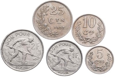 купить Люксембург набор монет 1924-1927 (5 штук)