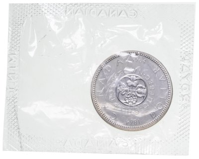 купить Канада 1 доллар (dollar) 1964 "100 лет Шарлоттауну и Квебеку", в запайке