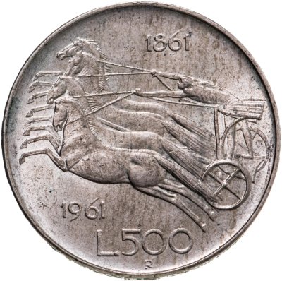 купить Италия 500 лир (lire) 1961 "100 лет со дня объединения Италии"