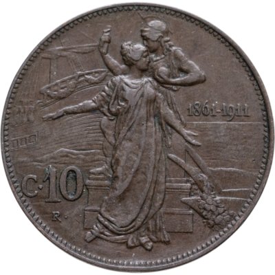 купить Италия 10 чентезимо (centesimi) 1911 50 лет Королевству