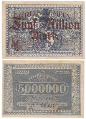 купить Германия Kempen ( Rheinland ) 5000000 (5 млн) марок 1923 год