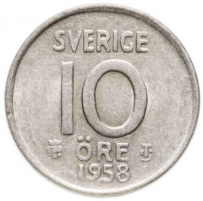 купить Швеция 10 эре (ore) 1958