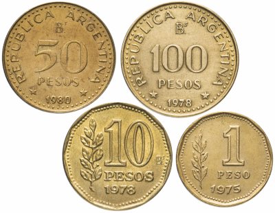 купить Аргентина набор из 4-х монет 1975-1980