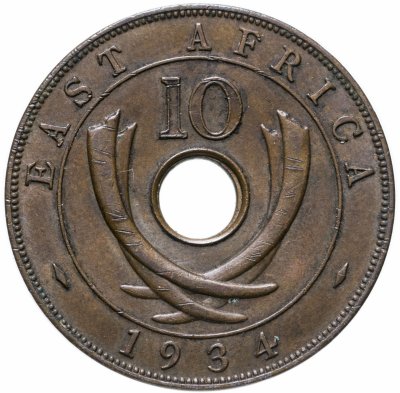 купить Британская Восточная Африка 10 центов (cents) 1934