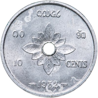 купить Лаос 10 сантимов (centimes) 1952