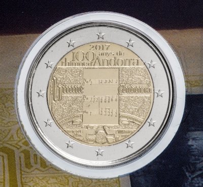 купить Андорра 2 евро 2017 "Государственный гимн", в блистере