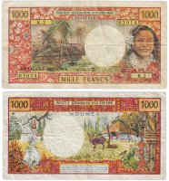 купить Новая Каледония 1000 франков 1971 (Pick 64a) Подпись 1