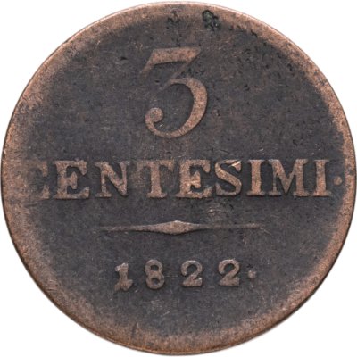 купить Ломбардия-Венеция 3 чентезимо (centesimi) 1822 M