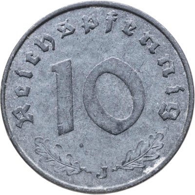 купить Германия, Третий рейх 10 рейхспфеннигов (reichspfennig) 1941 "J" Гамбург