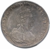 купить 1 рубль 1780 СПБ-ИЗ, в слабе PCGS AU DETAILS, Биткин №228