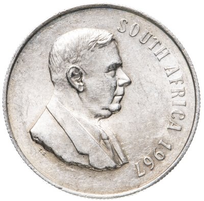 купить ЮАР 1 ранд (рэнд, rand) 1967 "Первая годовщина смерти Хендрика Фервурда - SOUTH AFRICA"