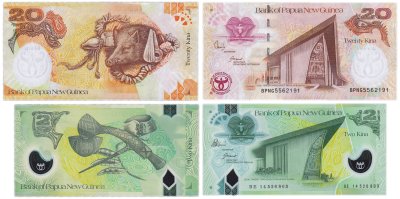 купить Папуа - Новая Гвинея набор из 2 банкнот 2, 20 кина 1981-2008