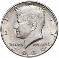 Купить США 50 центов (1/2 доллара, half dollar) 1964 D Kennedy Half Dollar (Кеннеди)