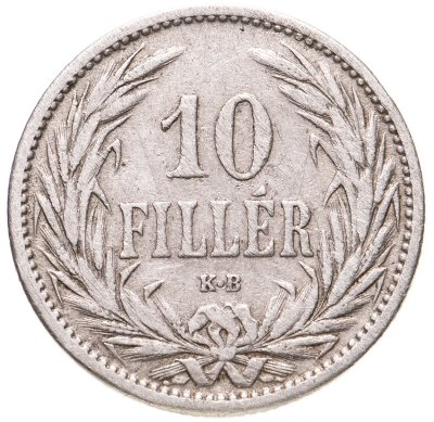 купить Венгрия 10 филлеров (filler) 1909