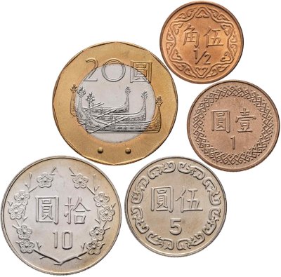 купить Тайвань. Набор №4 (5 монет. 1 биметалл) 1981-2008 гг