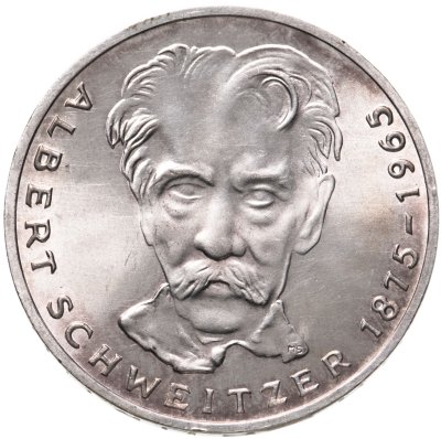купить Германия 5 марок (deutsche mark) 1975 100 лет со дня рождения Альберта Швейцера