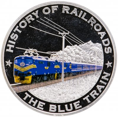 купить Либерия 5 долларов 2011 "История железных дорог - поезд Blue train", в футляре с сертификатом