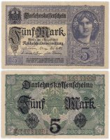 купить Германия 5 марок 1917 (Pick 56b)