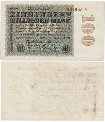 купить Германия 100000000 марок 1923 года